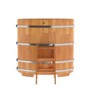 Купель для бани Bentwood овальная, 0,80х1,42х1.4 м из сращенных ламелей лиственницы