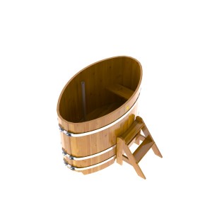 Купель для бани Bentwood овальная, 0,80х1,42х1 м из лиственницы натуральной премиум