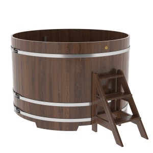 Купель для бани Bentwood круглая, d=1.80x1.2 м из дуба мореного