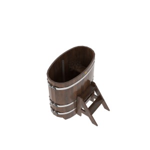 Купель для бани Bentwood овальная, 0,59х1,06х1 м из дуба мореного