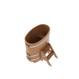 Купель для бани Bentwood овальная, 0,59х1,06х1,1 из дуба натурального