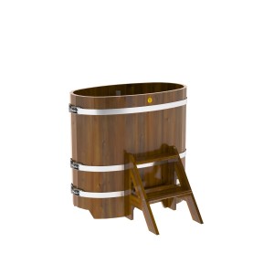 Купель для бани Bentwood овальная, 0,59х1,06х1 м из лиственницы мореной премиум
