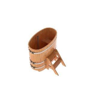 Купель для бани Bentwood овальная, 0,59х1,06х1 м из сращенных ламелей лиственницы