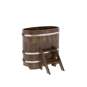 Купель для бани Bentwood овальная, 0,59х1,06х1 м из сращенных ламелей мореной лиственницы