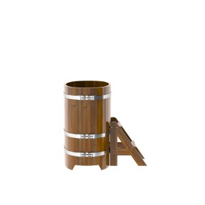 Купель для бани Bentwood овальная, 0,59х1,06х1 м из сращенных ламелей мореной лиственницы