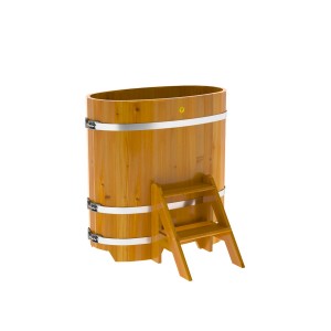 Купель для бани Bentwood овальная, 0,59х1,06х1,1 из лиственницы натуральной премиум