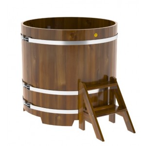 Купель для бани Bentwood круглая, d=1.17x1.1 м из лиственницы мореной премиум