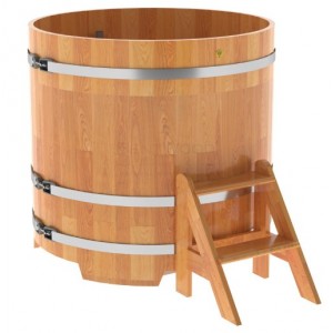 Купель для бани Bentwood круглая, d=1.17x1.1 м из сращенных ламелей лиственницы