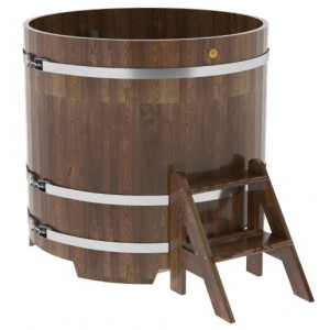 Купель для бани Bentwood круглая, d=1.17x1.1 м из сращенных ламелей мореной лиственницы