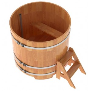 Купель для бани Bentwood круглая, d=1.17x1.1 м из сращенных ламелей лиственницы
