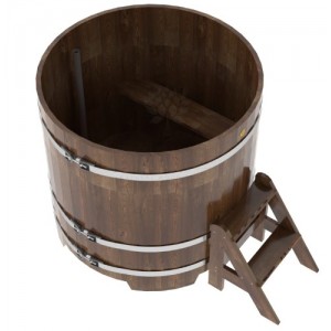 Купель для бани Bentwood круглая, d=1.17x1.1 м из сращенных ламелей мореной лиственницы