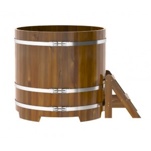 Купель для бани Bentwood круглая, d=1.17x1.1 м из лиственницы мореной премиум