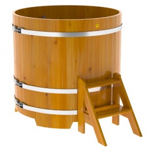 Купель для бани Bentwood круглая, d=1.17x1.1 м из лиственницы натуральной премиум