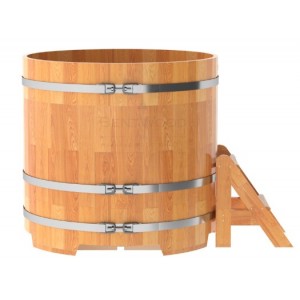 Купель для бани Bentwood круглая, d=1.17x1.1 м из сращенных ламелей лиственницы
