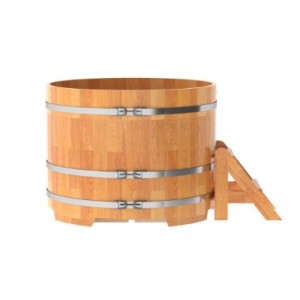 Купель для бани Bentwood круглая, d=1.17x1.0 м из сращенных ламелей лиственницы