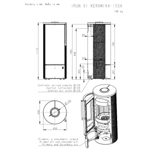 Печь-камин Romotop Irun 01 рельефная керамика