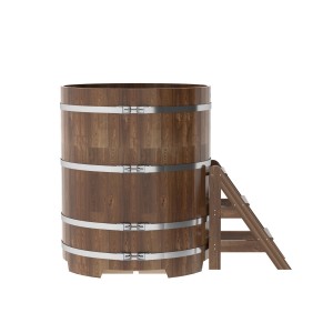Купель для бани Bentwood круглая, d=1.17x1.4 м из сращенных ламелей мореной лиственницы