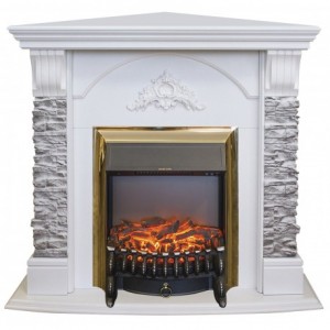Каминокомплект RealFlame Athena Corner (угловой) GR WT с очагом Fobos Lux BL