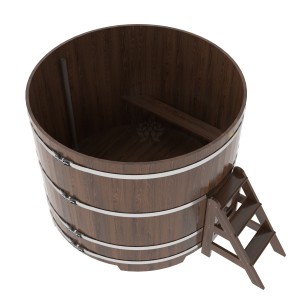 Купель для бани Bentwood круглая, d=1.80x1.4 м из дуба мореного
