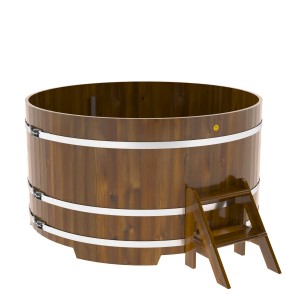 Купель для бани Bentwood круглая, d=1.8x1 м из лиственницы мореной премиум
