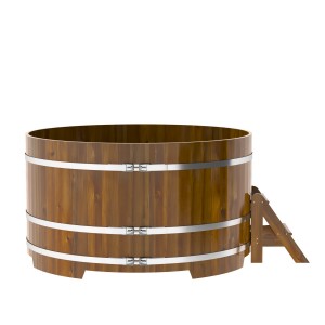 Купель для бани Bentwood круглая, d=1.8x1 м из лиственницы мореной премиум