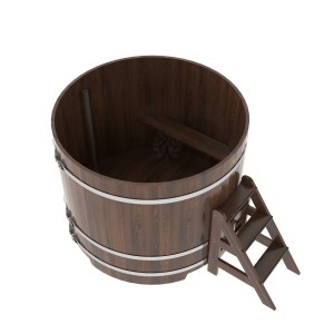 Купель для бани Bentwood круглая, d=1.50x1.2 м из дуба мореного