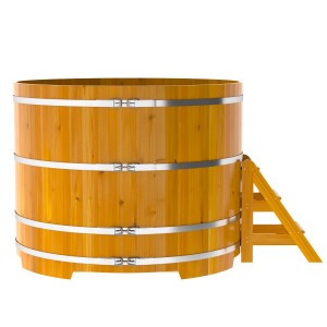 Купель для бани Bentwood круглая, d=1.80x1.4 м из лиственницы натуральной премиум
