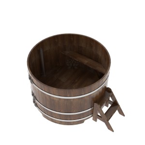 Купель для бани Bentwood круглая, d=1.50x1.1 м из лиственницы мореной премиум