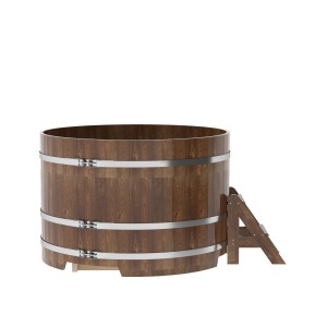 Купель для бани Bentwood круглая, d=1.50x1.1 м из лиственницы мореной премиум