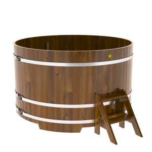 Купель для бани Bentwood круглая, d=1.80x1.1 м из лиственницы мореной премиум