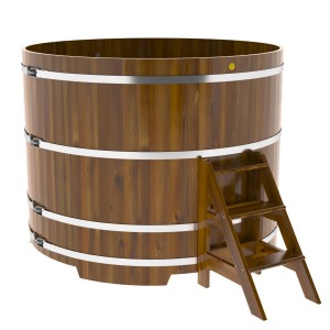 Купель для бани Bentwood круглая, d=1.80x1.4 м из лиственницы мореной премиум