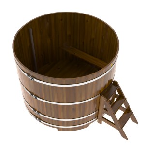 Купель для бани Bentwood круглая, d=1.80x1.4 м из лиственницы мореной премиум