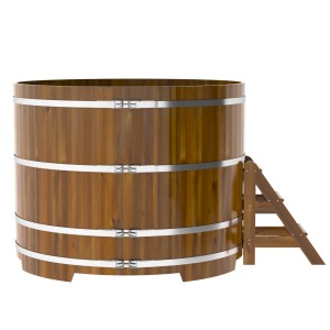 Купель для бани Bentwood круглая, d=1.80x1.4 м из лиственницы мореной премиум