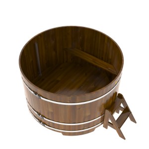 Купель для бани Bentwood круглая, d=1.80x1.1 м из лиственницы мореной премиум