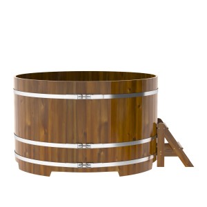 Купель для бани Bentwood круглая, d=1.80x1.1 м из лиственницы мореной премиум