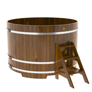 Купель для бани Bentwood круглая, d=1.80x1.2 м из лиственницы мореной премиум