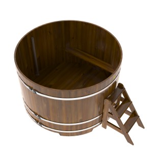 Купель для бани Bentwood круглая, d=1.80x1.2 м из лиственницы мореной премиум