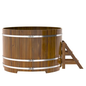 Купель для бани Bentwood круглая, d=1.80x1.2 м из лиственницы мореной премиум