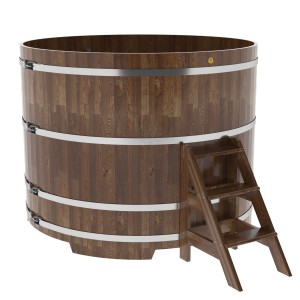Купель для бани Bentwood круглая, d=1.80x1.4 м из сращенных ламелей мореной лиственницы