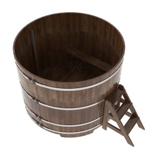 Купель для бани Bentwood круглая, d=1.80x1.4 м из сращенных ламелей мореной лиственницы