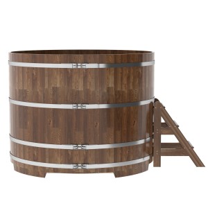 Купель для бани Bentwood круглая, d=1.80x1.4 м из сращенных ламелей мореной лиственницы