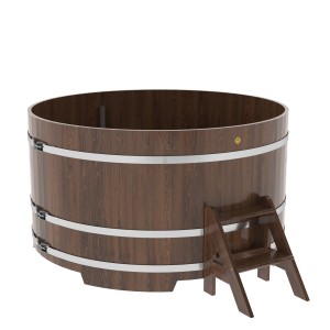 Купель для бани Bentwood круглая, d=1.8x1 м из дуба мореного