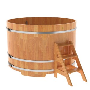 Купель для бани Bentwood круглая, d=1.80x1.2 м из сращенных ламелей лиственницы премиум