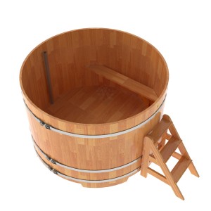 Купель для бани Bentwood круглая, d=1.80x1.2 м из сращенных ламелей лиственницы премиум