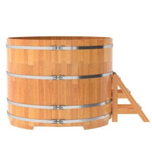 Купель для бани Bentwood круглая, d=1.80x1.4 м из сращенных ламелей лиственницы