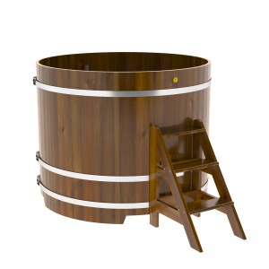 Купель для бани Bentwood круглая, d=1.50x1.2 м из лиственницы мореной премиум