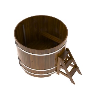 Купель для бани Bentwood круглая, d=1.50x1.2 м из лиственницы мореной премиум