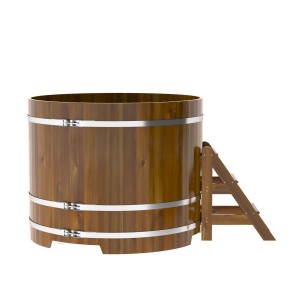 Купель для бани Bentwood круглая, d=1.50x1.2 м из лиственницы мореной премиум