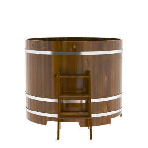 Купель для бани Bentwood круглая, d=1.50x1.2 м из лиственницы мореной премиум