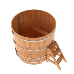 Купель для бани Bentwood круглая, d=1.50x1.4 м из сращенных ламелей лиственницы